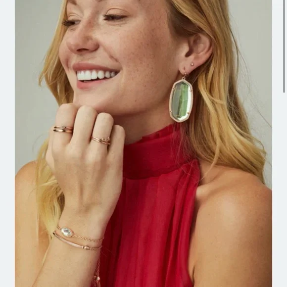 Kendra Scott Yellow and Gold Danielle Earrings - Picture 3 of 3